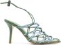GIABORGHINI pointed strappy 100mm pumps Green - Thumbnail 1