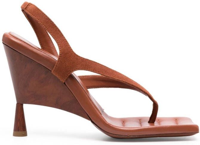 GIABORGHINI Rose slingback sculpted sandals Brown