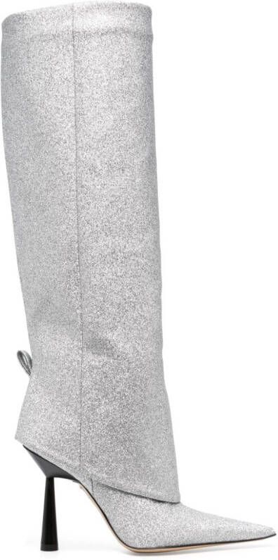 GIABORGHINI Rosie 110mm glitter-detail boots Silver