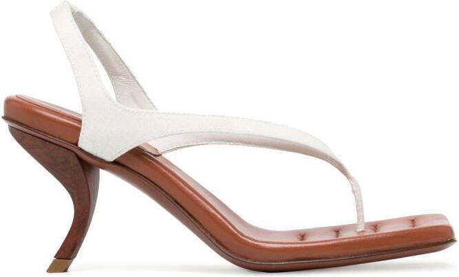 GIABORGHINI sculpted-heel thong-strap sandals Brown