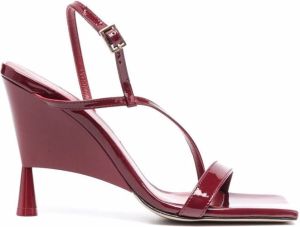 GIABORGHINI sculpted high-heel leather sandals Red