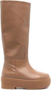 GIABORGHINI Texan knee-high leather boots Brown