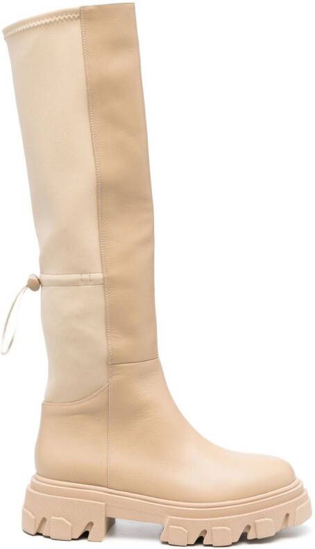 GIABORGHINI toggle-fastened leather boots Neutrals