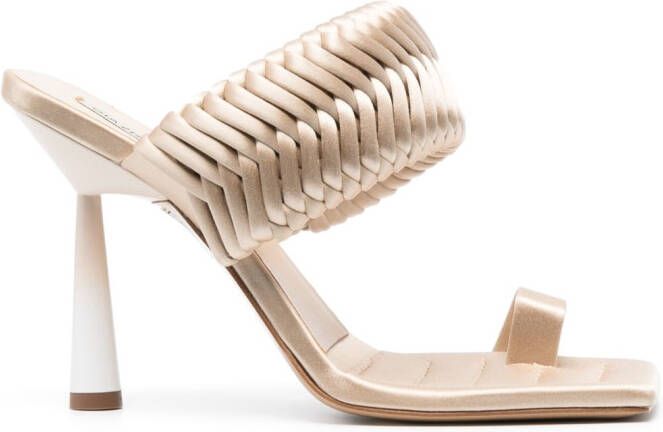 GIABORGHINI x Rosie woven 110mm sandals Neutrals