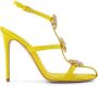 Giambattista Valli 110mm floral-appliqué sandals Yellow - Thumbnail 1
