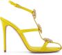 Giambattista Valli 110mm floral-appliqué sandals Yellow - Thumbnail 1