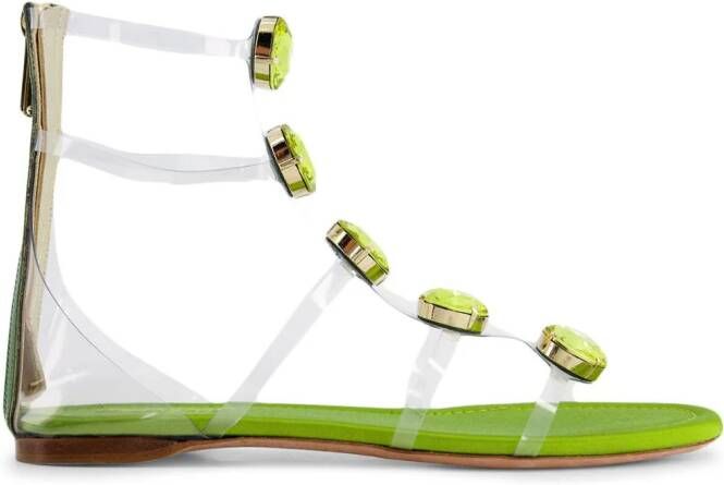 Giambattista Valli Diamond Clash flat sandals Green