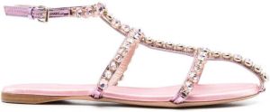 Giambattista Valli embellished caged flat sandals Pink