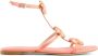 Giambattista Valli flower-detailing leather sandals Pink - Thumbnail 1