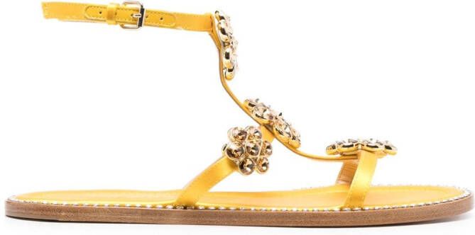 Giambattista Valli Jaipur embellished flat sandals Yellow