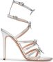 Giambattista Valli Love Bow 105mm leather sandals Silver - Thumbnail 1