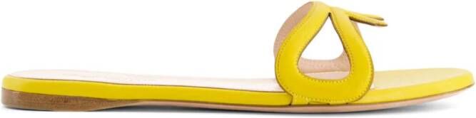 Giambattista Valli round-toe leather slides Yellow