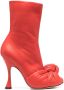 Giambattista Valli ruched heeled leather boots Red - Thumbnail 1
