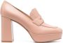 Gianvito Rossi 100mm leather loafer heels Neutrals - Thumbnail 1