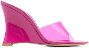 Gianvito Rossi 100mm open-toe wedge mules Pink