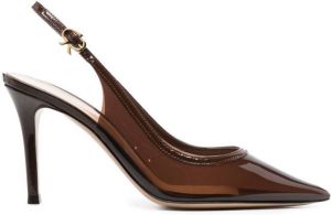 Gianvito Rossi 100mm slingback pointed mules Brown
