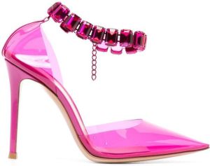 Gianvito Rossi 100mm transparent crystal-embellished pumps Pink