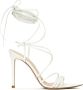 Gianvito Rossi 105mm lace-up leather sandals White - Thumbnail 1