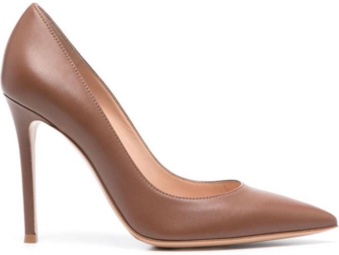 Gianvito Rossi 105mm leather pumps Brown