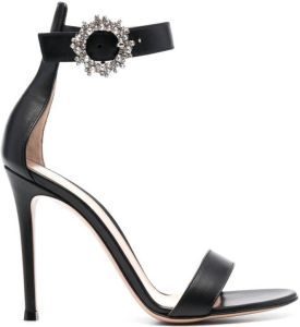 Gianvito Rossi 110mm embellished-buckle sandals Black