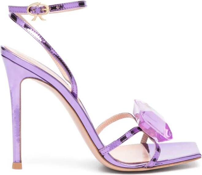 Gianvito Rossi 110mm gemstone-detail leather sandals Purple