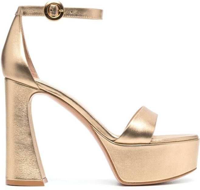 Gianvito Rossi 120mm leather platform sandals Gold