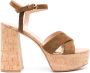 Gianvito Rossi 128mm suede platform sandals Brown - Thumbnail 1
