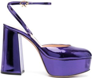 Gianvito Rossi 130mm metallic-effect pumps Blue