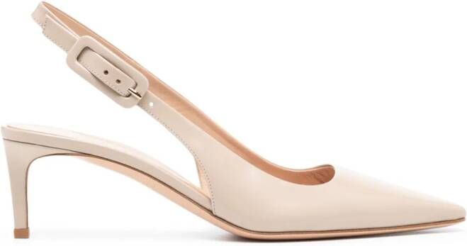 Gianvito Rossi 55mm leather slingback pumps Neutrals