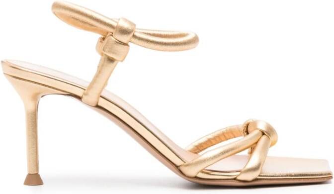 Gianvito Rossi 60mm metallic leather sandals Gold