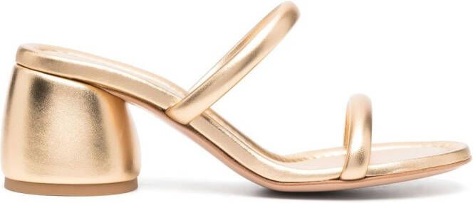 Gianvito Rossi 70mm block-heel sandals Gold