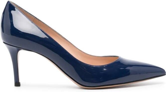 Gianvito Rossi 70mm patent-leather pumps Blue