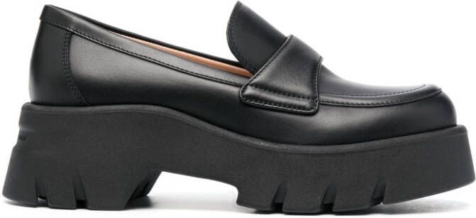 Gianvito Rossi 75mm chunky leather loafers Black