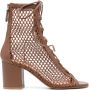 Gianvito Rossi 75mm leather-trim mesh sandals Brown - Thumbnail 1