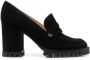 Gianvito Rossi 80mm block-heel suede loafers Black - Thumbnail 1