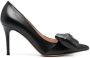 Gianvito Rossi 85mm bow-detail leather pumps Black - Thumbnail 1