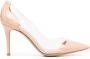Gianvito Rossi 85mm transparent-panel leather pumps Neutrals - Thumbnail 1