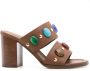 Gianvito Rossi 90mm beaded leather mules Brown - Thumbnail 1