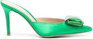 Gianvito Rossi 90mm crystal-detail pumps Green
