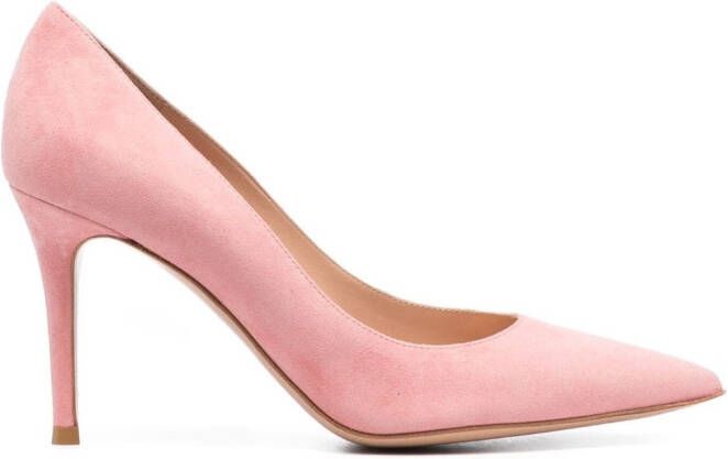 Gianvito Rossi 90mm pointed suede pumps Pink