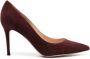 Gianvito Rossi 90mm pointed-toe suede pumps Brown - Thumbnail 1
