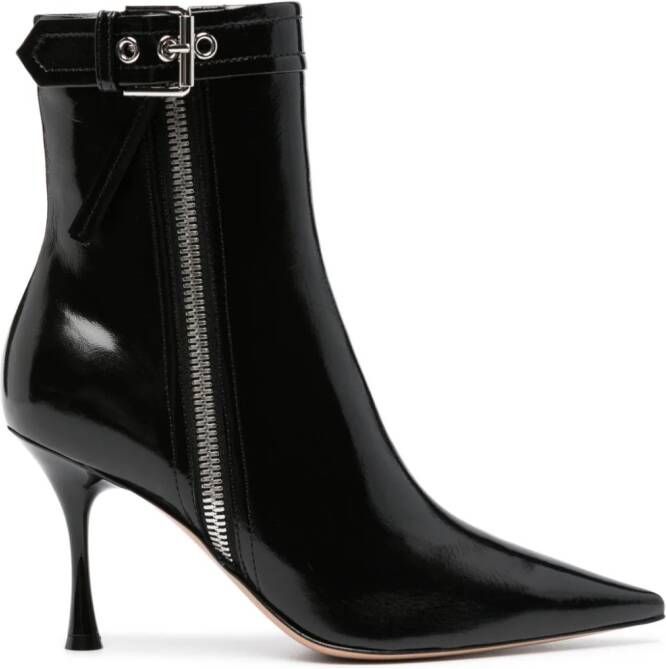 Gianvito Rossi 95mm leather ankle boots Black