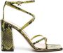 Gianvito Rossi 95mm snakeskin-effect strappy sandals Green - Thumbnail 1