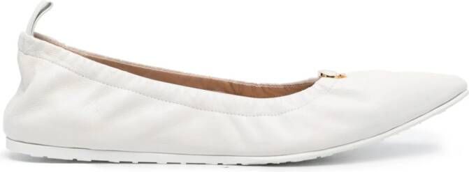 Gianvito Rossi Alina leather ballerina shoes White