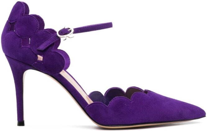 Gianvito Rossi Ariana D'Orsay 85mm suede pumps Purple