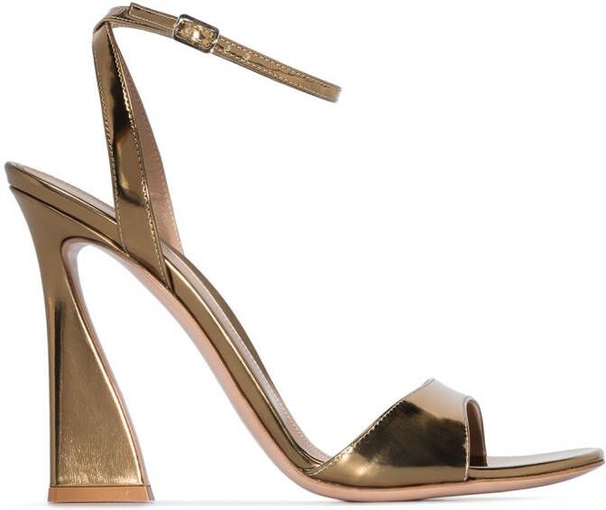 Gianvito Rossi Aura 105mm patent leather sandals Gold