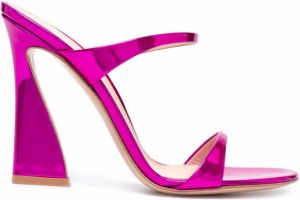 Gianvito Rossi Aura 110mm metallic-effect mules Pink