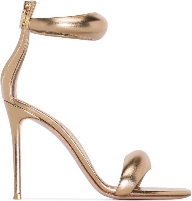 Gianvito Rossi Bijoux 105mm leather sandals Gold