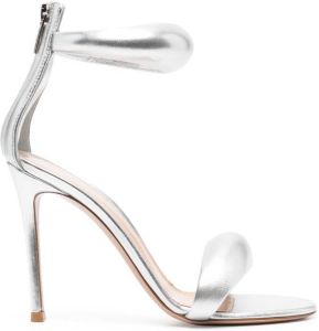 Gianvito Rossi Bijoux 105mm padded leather sandals Silver