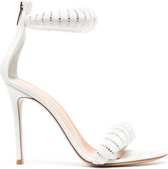 Gianvito Rossi Bijoux Crystal 105mm sandals White